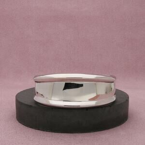 sterling silver wide beveled cuff bracelet size 7in